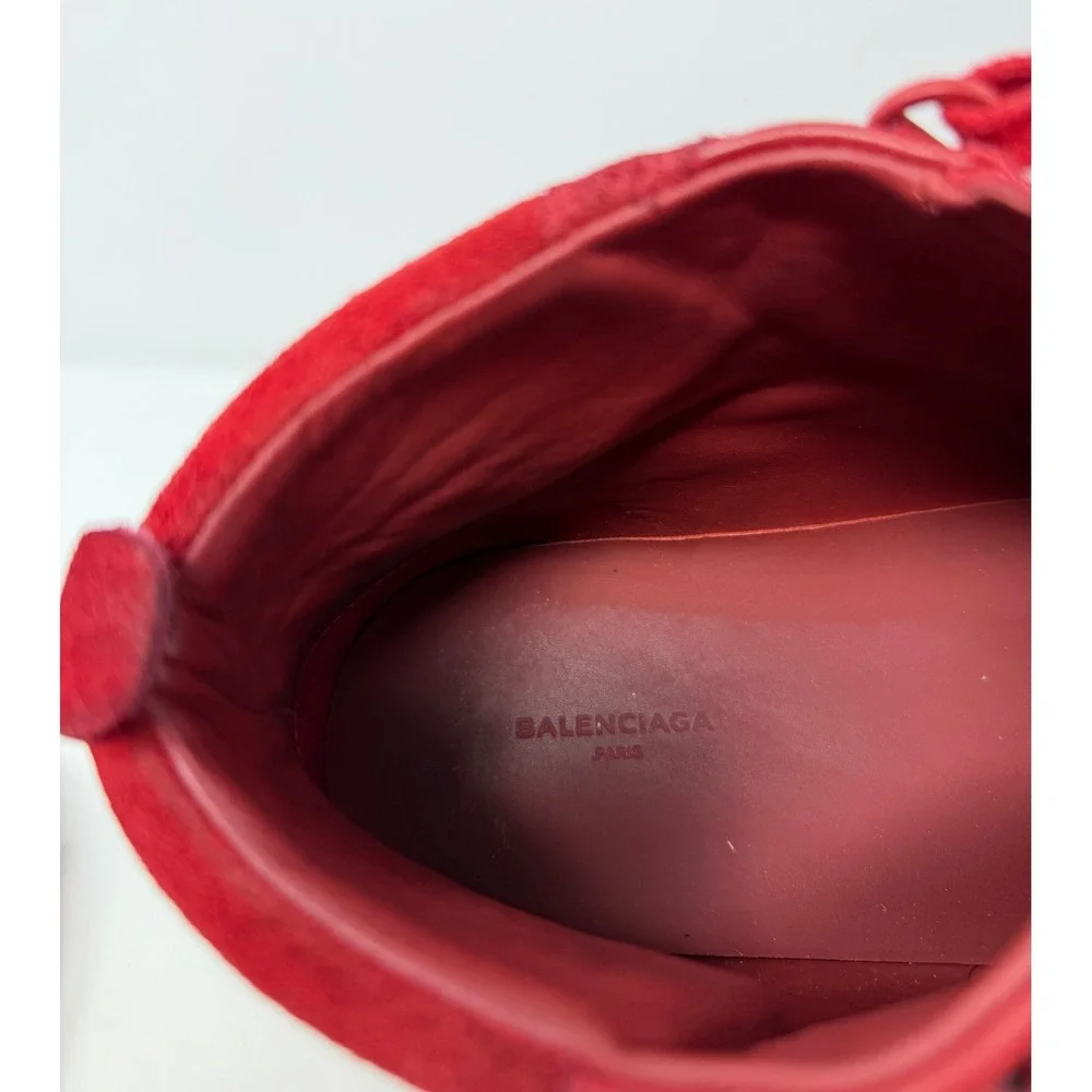 Balenciaga Arena High Top Sneaker Red Leather & Suede Size 10 US 43 EU